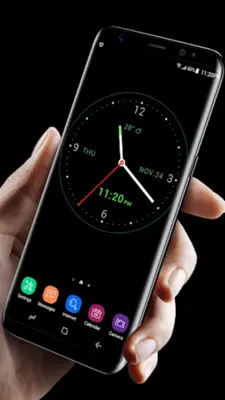 Black Watchface Live Wallpaper android App screenshot 1